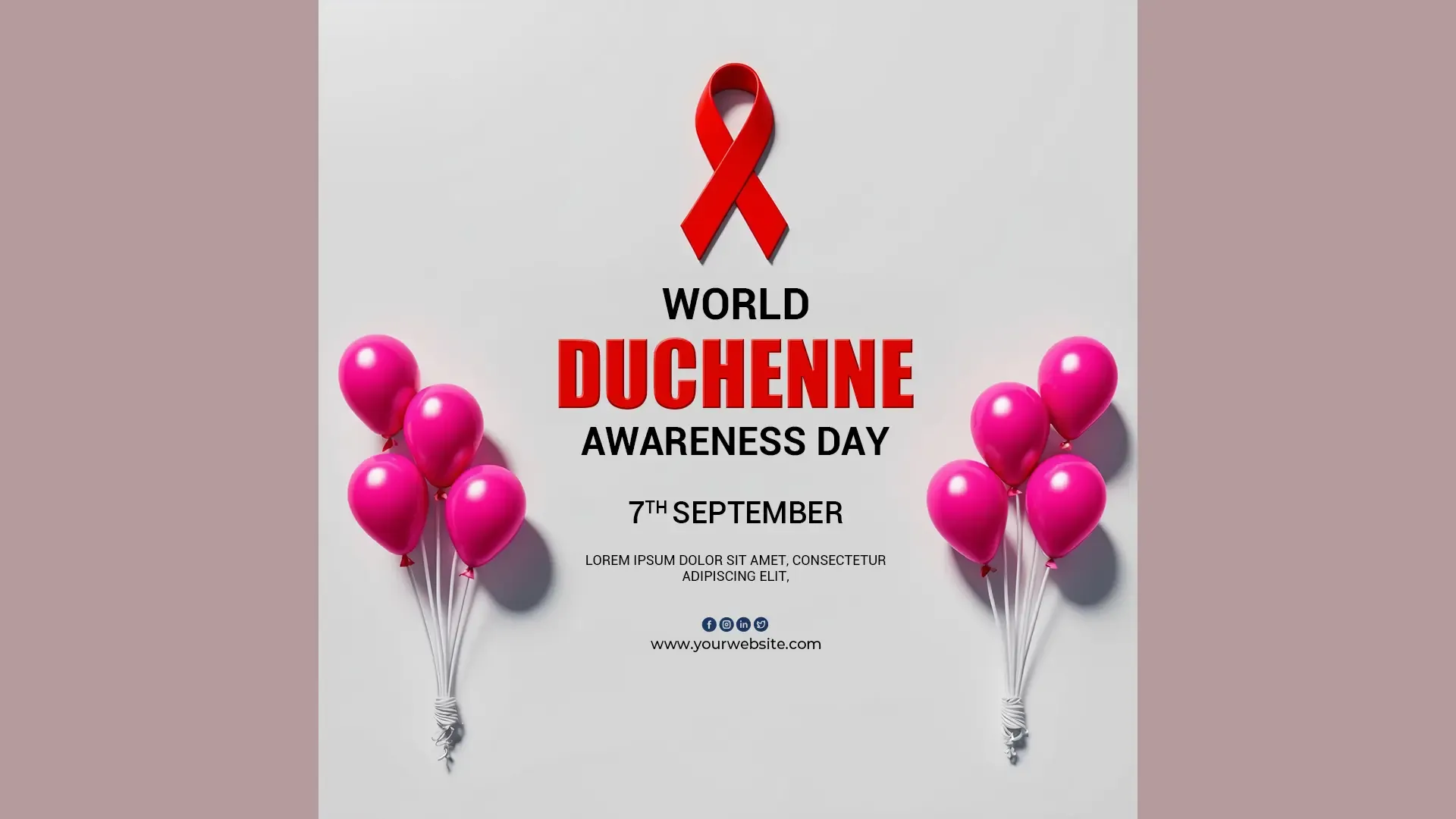 Bold Red Ribbon Design for World Duchenne Awareness Day Instagram Post image